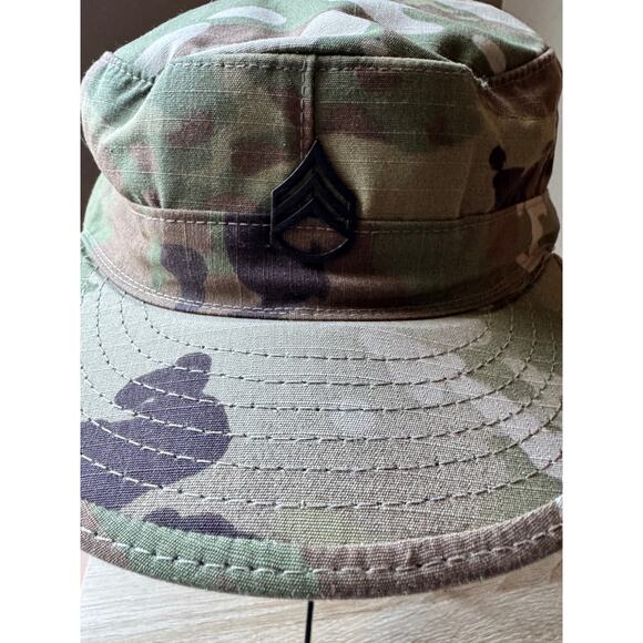 U.S. Army OCP Patrol Cap with Sergeant Rank Insignia – Size 7 3/8 - Picture 6 of 9